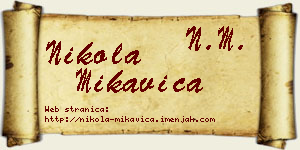 Nikola Mikavica vizit kartica